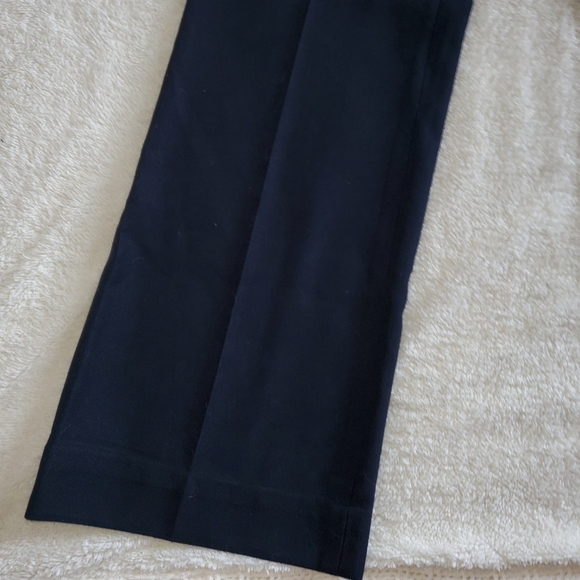 Loft, 10, Navy Blue Dress Pants, Gold Button Detail, Side Zip, Pockets - Picture 2 of 7